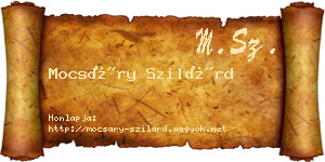 Mocsáry Szilárd névjegykártya