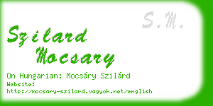 szilard mocsary business card