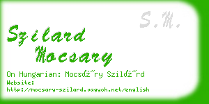 szilard mocsary business card